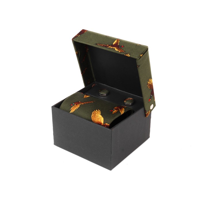 Oxford blue pure silk tie cuffllinks England gift box 