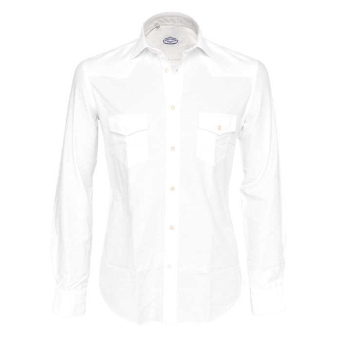 Vincenzo Di Ruggiero Western shirt white handmade Napoli Italy