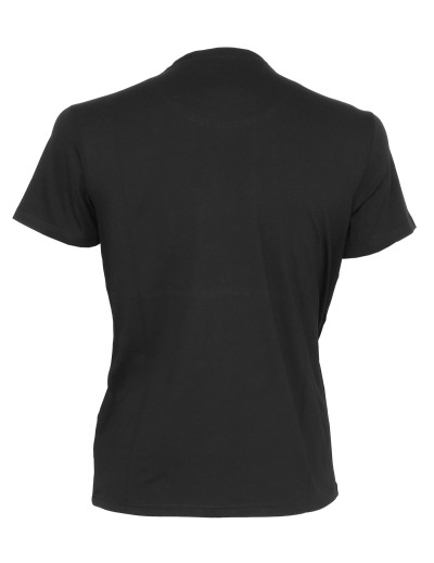 AQUASCUTUM T-SHIRT - BLACK - STRETCH COTTON