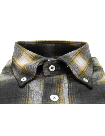 BAGUTTA DRESS SHIRT - BLACK & YELLOW - COTTON