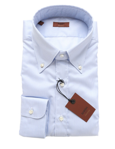 BARBA DRESS SHIRT - WHITE & BLUE - COTTON