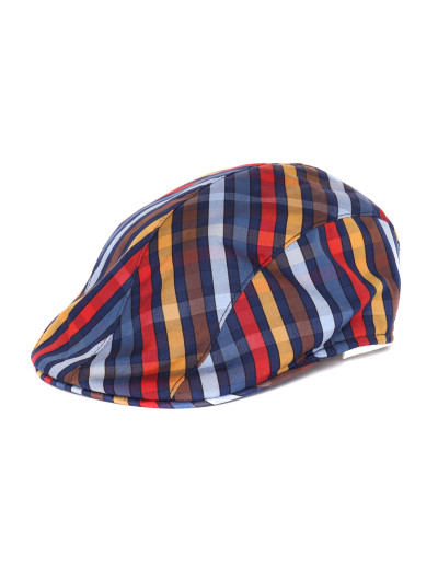 BARBISIO IVY CAP - BLUE, RED, BROWN & YELLOW - COTTON