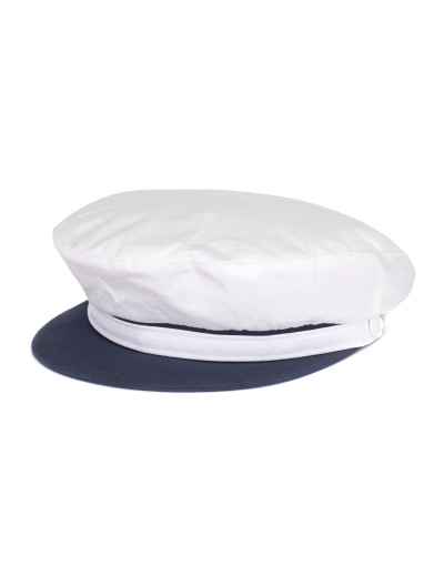 BARBISIO MARINER'S CAP - WHITE & BLUE - COTTON