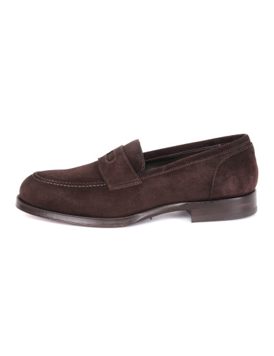 BELSIRE MILANO PENNY LOAFER - CALFSKIN SUEDE - BROWN