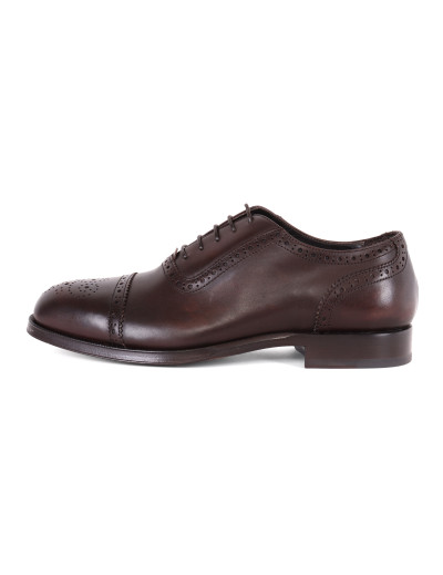 Belsire oxford brogue shoes brown handmade Italy
