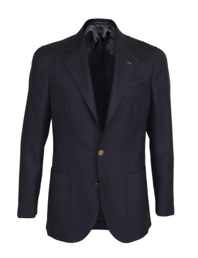 Eduardo De Simone blazer Holland Sherry hopsak navy blue handmade canvassed Napoli Italy