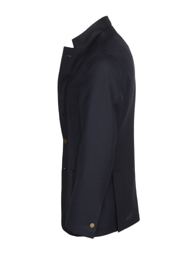 Eduardo De Simone blazer Holland Sherry hopsak navy blue handmade canvassed Napoli Italy