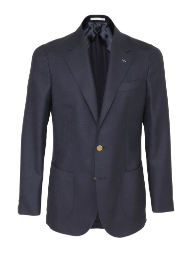 Eduardo De Simone blazer navy blue Holland & Sherry wool
