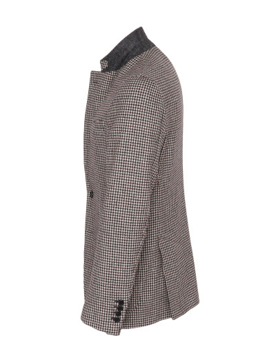 EDUARDO DE SIMONE SPORT COAT - WHITE, BLUE & BURGUNDY - WOOL