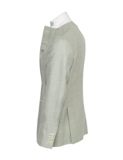 EDUARDO DE SIMONE SPORT COAT - WHITE & GREEN - LIGHTWEIGHT WOOL, SILK & LINEN