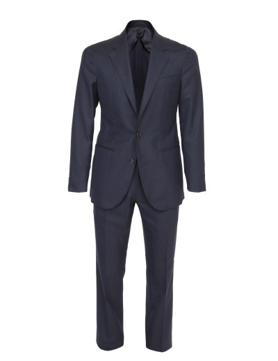 EDUARDO DE SIMONE SUIT - BLUE & BURGUNDY - LLIGHTWEIGHT WOOL