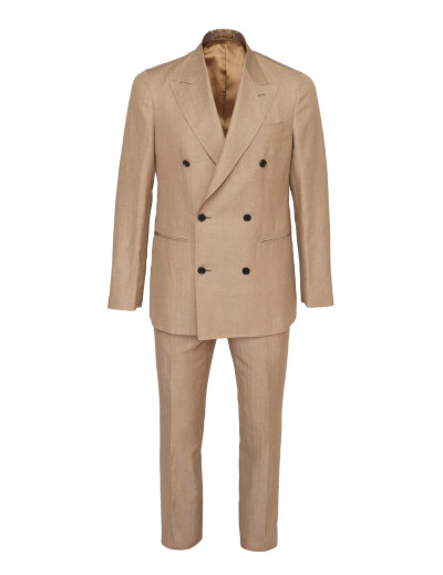 EDUARDO DE SIMONE SUIT - BEAVER - WOOL & LINEN