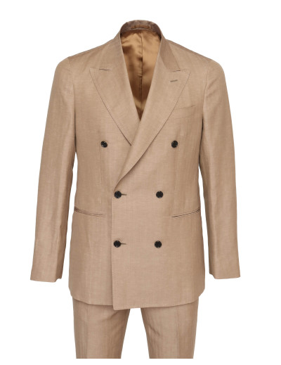 EDUARDO DE SIMONE SUIT - BEAVER - WOOL & LINEN