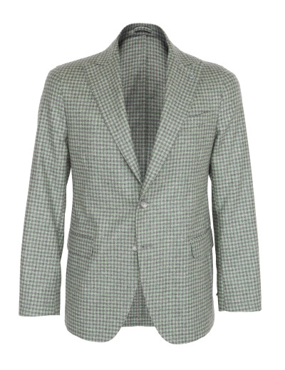 EIDOS by ISAIA SPORT COAT - GREEN & GREY - WOOL