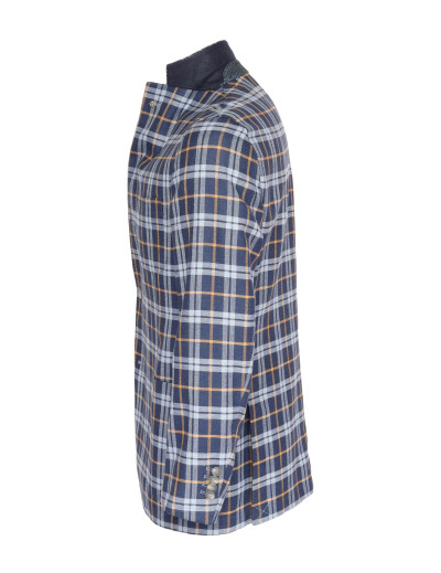 EIDOS by ISAIA SPORT COAT - BLUE & YELLOW - WOOL, SILK & LINEN