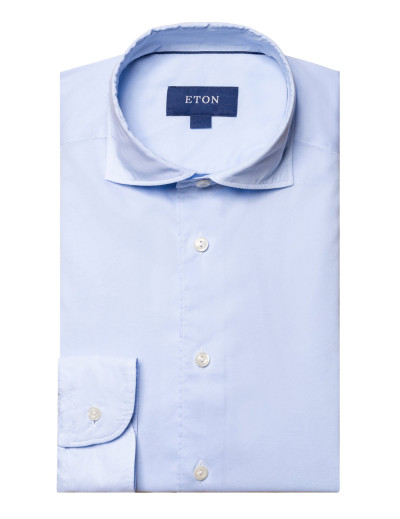 Eton dress shirt cotton mmodal sky blue solid