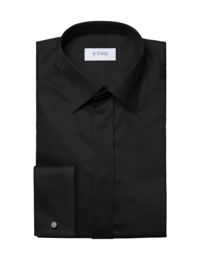 ETON TUXEDO SHIRT - BLACK - STRETCH COTTON