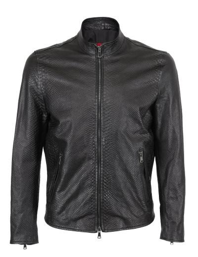 EZZELINO MOTORCYCLE JACKET - BLACK - LAMBSKIN