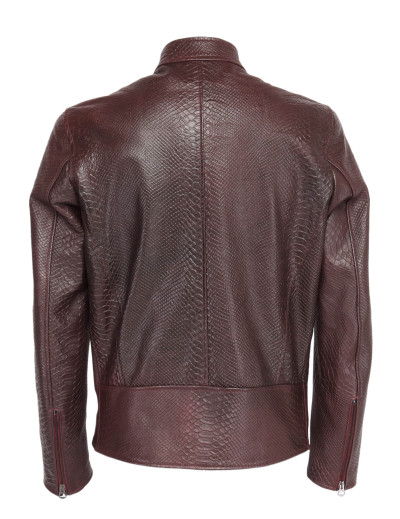 EZZELINO MOTORCYCLE JACKET - BURGUNDY - LAMBSKIN