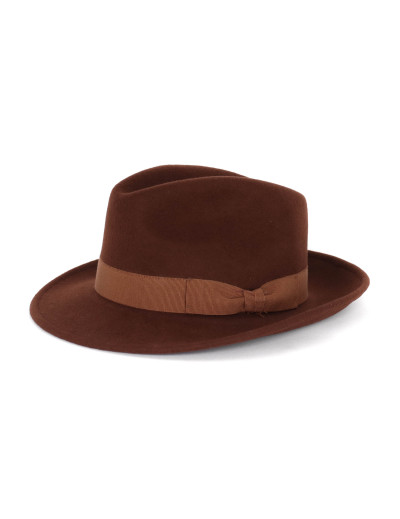 EZZELINO FEDORA HAT - CHOCOLATE BROWN - WOOL FELT