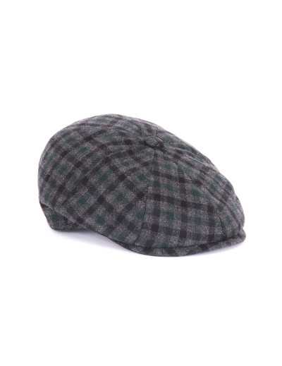 EZZELINO NEWSBOY CAP - GREY & GREEN - CASHMERE & VICUNA
