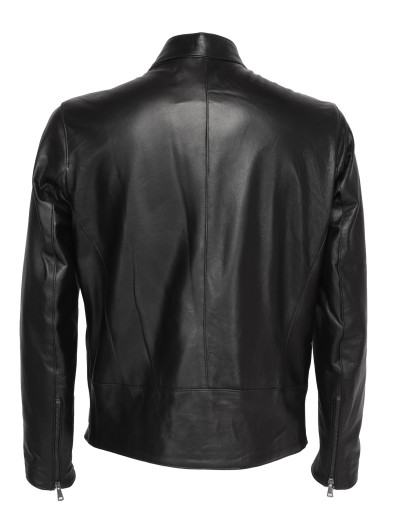 EZZELINO MOTORCYCLE JACKET - BLACK - LAMBSKIN
