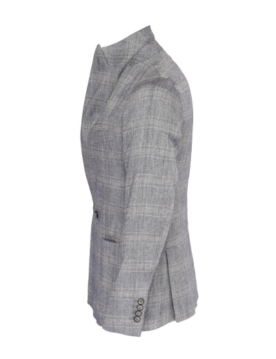 EZZELINO SPORT COAT - BLUE & BEIGE - COTTON & LINEN