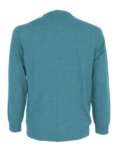 EZZELINO SWEATER - DARK CYAN - WOOL & CASHMERE
