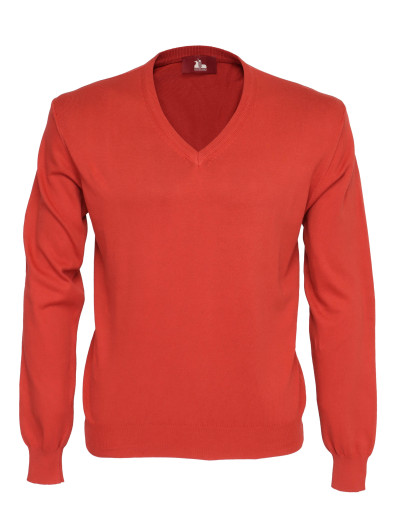 EZZELINO SWEATER - CORAL RED - COTTON