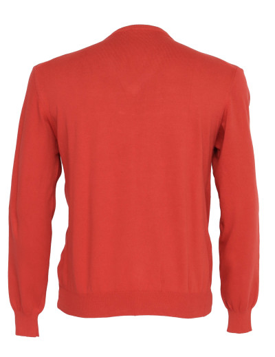 EZZELINO SWEATER - CORAL RED - COTTON