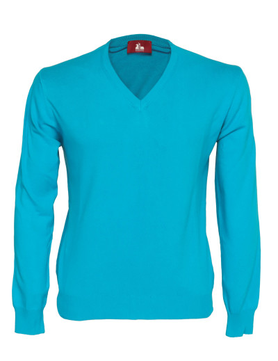 EZZELINO SWEATER - TURQUOISE - COTTON