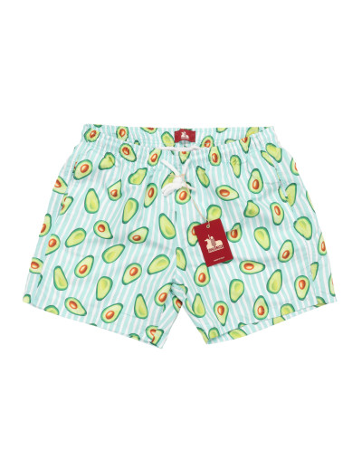 EZZELINO SWIM SHORTS - GREEN & WHITE