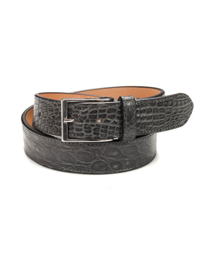 FRATELLI NOVIELLO BELT - GREY - GENUINE CROCODILE SKIN