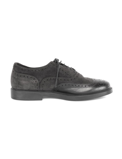 FRATELLI ROSSETTI DERBY BROGUE - CALFSKIN SUEDE - BLACK
