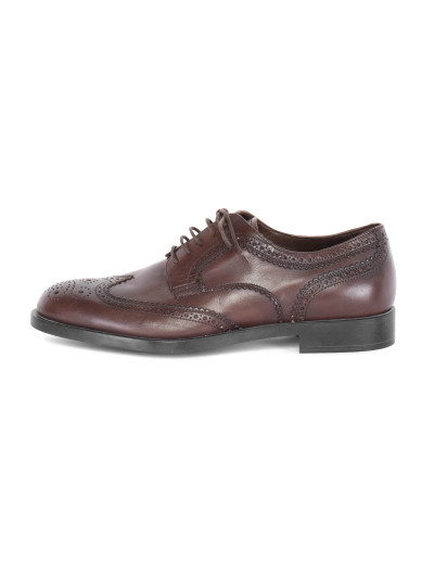 FRATELLI ROSSETTI DERBY BROGUE - CALFSKIN - EBONY BROWN