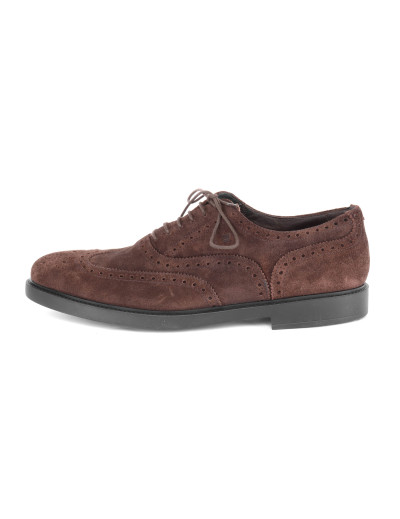 FRATELLI ROSSETTI DERBY BROGUE - CALFSKIN SUEDE - DARK BROWN