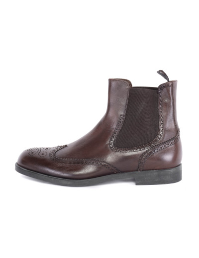 FRATELLI ROSSETTI CHELSEA BOOTS BROGUE - CALFSKIN - EBONY BROWN