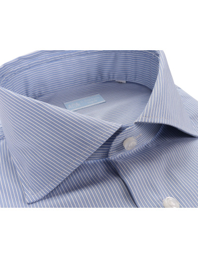 IL SARTORE DRESS SHIRT - BLUE & WHITE - STRETCH COTTON Default