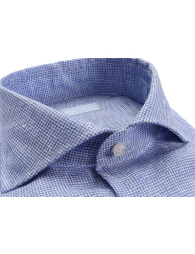 IL SARTORE NAPOLI DRESS SHIRT - BLUE & WHITE - LINEN Default