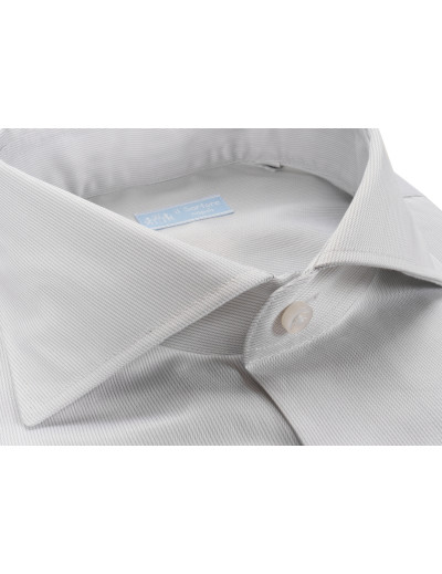 IL SARTORE NAPOLI DRESS SHIRT - WHITE & GREY - COTTON Default