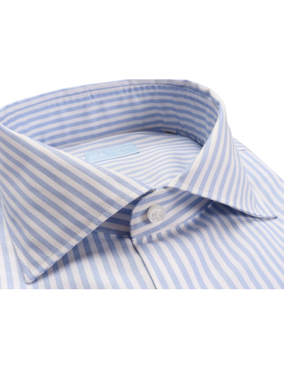 IL SARTORE NAPOLI DRESS SHIRT - WHITE & SKY BLUE - COTTON Default