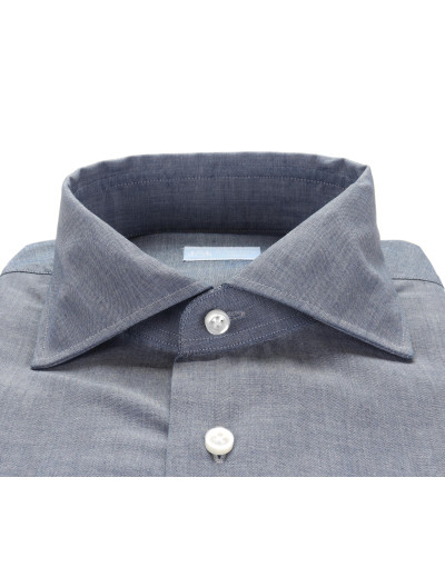 IL SARTORE NAPOLI DRESS SHIRT - BLUE - STRETCH COTTON