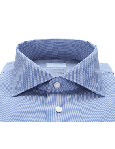 IL SARTORE NAPOLI DRESS SHIRT - BLUE & WHITE - STRETCH COTTON
