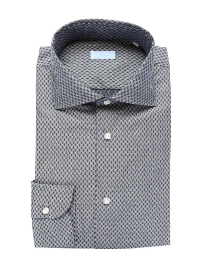 IL SARTORE NAPOLI DRESS SHIRT - NAVY BLUE & WHITE - COTTON
