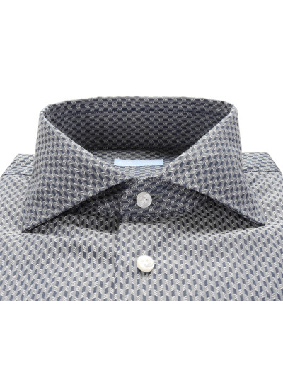 IL SARTORE NAPOLI DRESS SHIRT - NAVY BLUE & WHITE - COTTON