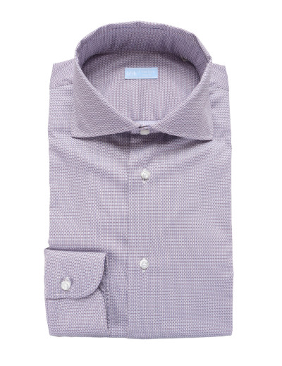 IL SARTORE NAPOLI DRESS SHIRT - WHITE, BURGUNDY & BLUE - STRETCH COTTON