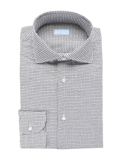 IL SARTORE NAPOLI DRESS SHIRT - WHITE & BLUE - COTTON