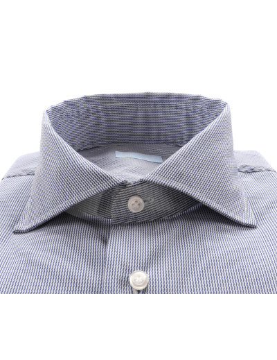 IL SARTORE NAPOLI DRESS SHIRT - BLUE & WHITE - STRETCH COTTON