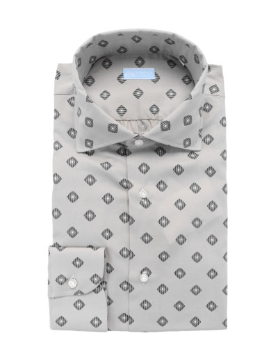 IL SARTORE NAPOLI DRESS SHIRT - GREY & BLACK - STRETCH COTTON