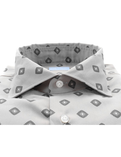 IL SARTORE NAPOLI DRESS SHIRT - GREY & BLACK - STRETCH COTTON